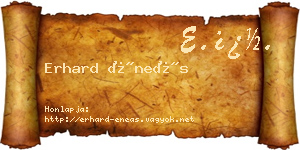 Erhard Éneás névjegykártya